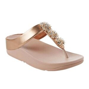 New in Box Fitflop Rose Gold Galaxy Embellished Sandals Womens size 10